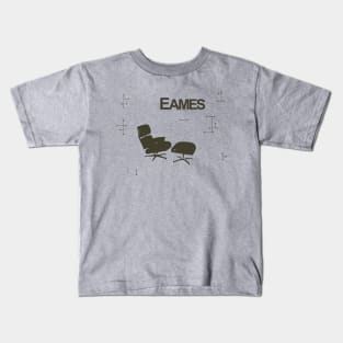 Eames lounge chair and deco wall pattern Kids T-Shirt